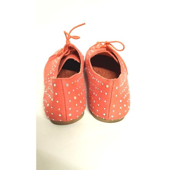 Madden Girl Women's Julissa Size 9 Coral colored and crystal flat shoes - Picture 2 of 7